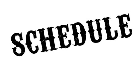 Schedule rubber stamp. Grunge design with dust scratches. Effects can be easily removed for a clean, crisp look. Color is easily changed.