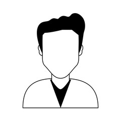 man  avatar portrait  icon image vector illustration design  black and white