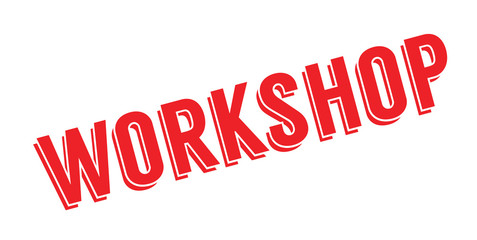 Workshop rubber stamp. Grunge design with dust scratches. Effects can be easily removed for a clean, crisp look. Color is easily changed.