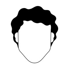 head of man avatar icon image vector illustration design  black and white