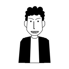 man just standing icon image vector illustration design  black and white