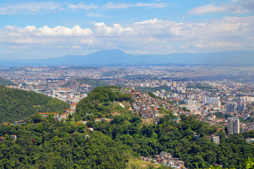Fototapeta na wymiar Бразилия. Рио-де-Жанейро. Вид с горы Корковадо.