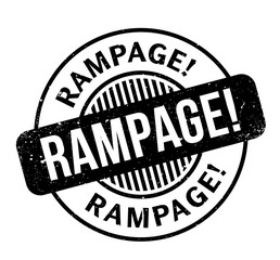 Rampage rubber stamp. Grunge design with dust scratches. Effects can be easily removed for a clean, crisp look. Color is easily changed.
