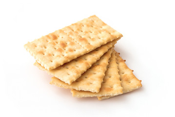 group of crackers isolated on white