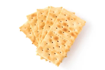 Fototapeten group of crackers isolated on white © blazny