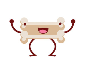 Healthy Happy And Cute Human Anatomy Illustration Cartoon - Healthy Fit Bone