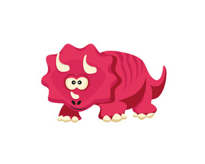 Flat Cute Dinosaur Character