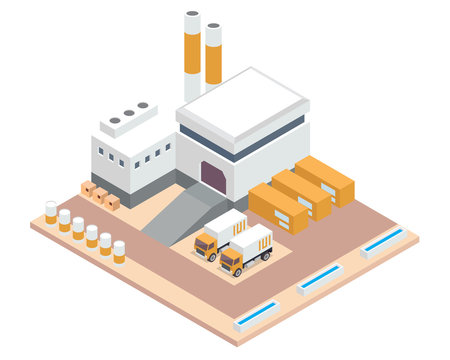 
Modern Isometric Industrial Factory and Warehouse Logistic Building, Suitable for Diagrams, Infographics, Illustration, And Other Graphic Related Assets