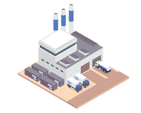 
Modern Isometric Industrial Factory and Warehouse Logistic Building, Suitable for Diagrams, Infographics, Illustration, And Other Graphic Related Assets