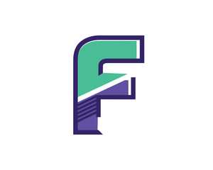 Modern F Alphabet Symbol Suitable For Technology Logo, Infographics, Print, Digital, Logo, Icon, Apps, T-Shirts and Other Marketing Material Purpose.