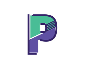 Modern P Alphabet Symbol Suitable For Technology Logo, Infographics, Print, Digital, Logo, Icon, Apps, T-Shirts and Other Marketing Material Purpose.