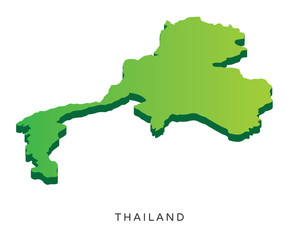 Fototapeta premium Modern Detail Isometric 3D Map - Thailand