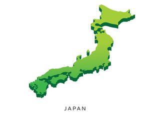 Modern Detail Isometric 3D Map - Japan