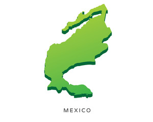 Modern Detail Isometric 3D Map - Mexico
