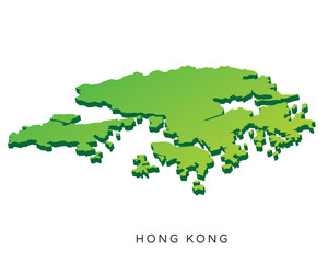 Modern Detail Isometric 3D Map - Hong Kong