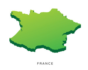 Modern Detail Isometric 3D Map - France