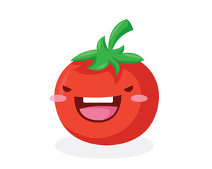 Healthy Happy Organic Vegetable Character Illustration - Tomato