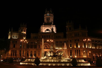 Naklejka na ściany i meble Madrid Plaza de Cibeles night