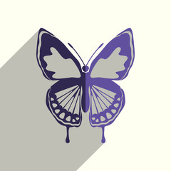 Butterfly flat icons with of shadow. Vector illustration