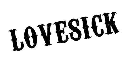 Lovesick rubber stamp. Grunge design with dust scratches. Effects can be easily removed for a clean, crisp look. Color is easily changed.