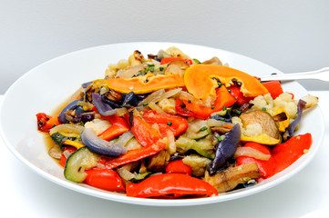 Vegetable Ratatouille in frying pan