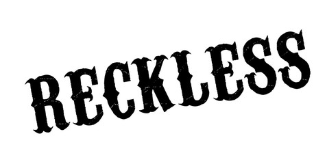Reckless rubber stamp. Grunge design with dust scratches. Effects can be easily removed for a clean, crisp look. Color is easily changed.