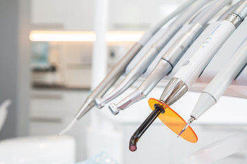 Fototapeta na wymiar Closeup of a modern dentist tools, burnishers