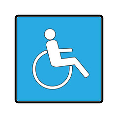 Disabled sign in blue square
