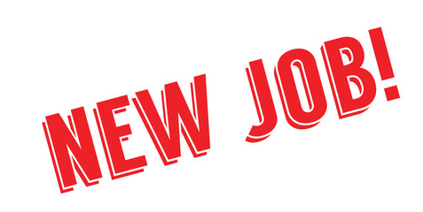 New Job rubber stamp. Grunge design with dust scratches. Effects can be easily removed for a clean, crisp look. Color is easily changed.