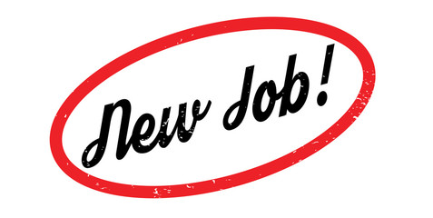 New Job rubber stamp. Grunge design with dust scratches. Effects can be easily removed for a clean, crisp look. Color is easily changed.