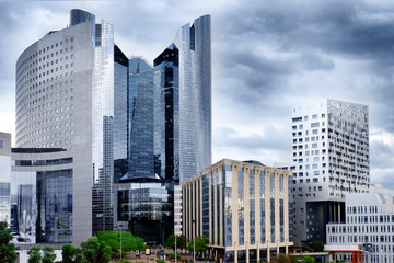 Fototapeta na wymiar Modern buildings in business district of big city