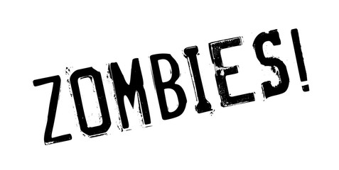 Zombies rubber stamp. Grunge design with dust scratches. Effects can be easily removed for a clean, crisp look. Color is easily changed.