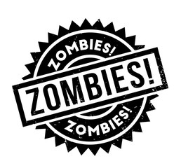 Zombies rubber stamp. Grunge design with dust scratches. Effects can be easily removed for a clean, crisp look. Color is easily changed.