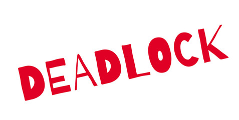 Deadlock rubber stamp. Grunge design with dust scratches. Effects can be easily removed for a clean, crisp look. Color is easily changed.