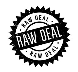 Raw Deal rubber stamp. Grunge design with dust scratches. Effects can be easily removed for a clean, crisp look. Color is easily changed.