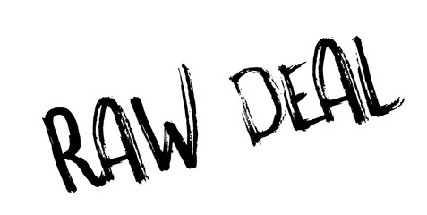 Raw Deal rubber stamp. Grunge design with dust scratches. Effects can be easily removed for a clean, crisp look. Color is easily changed.