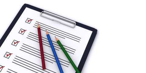 項目をチェックしているクリップボード