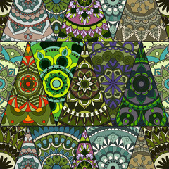 Seamless mandalas pattern. Vintage decorative elements with mandala. Hand drawn mandala background. Islam, Arabic mandala, Indian, mandala ottoman motifs. Perfect for printing on fabric or paper.