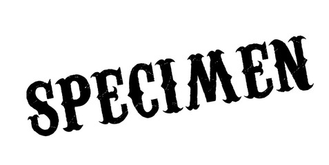 Specimen rubber stamp. Grunge design with dust scratches. Effects can be easily removed for a clean, crisp look. Color is easily changed.