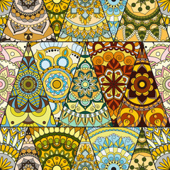 Seamless mandalas pattern. Vintage decorative elements with mandala. Hand drawn mandala background. Islam, Arabic mandala, Indian, mandala ottoman motifs. Perfect for printing on fabric or paper.