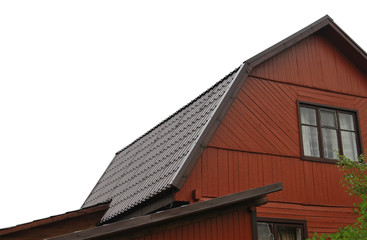 Brown metal roof on a white background