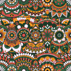 Seamless mandalas pattern. Vintage decorative elements with mandala. Hand drawn mandala background. Islam, Arabic mandala, Indian, mandala ottoman motifs. Perfect for printing on fabric or paper.