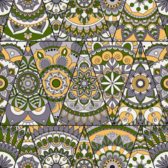 Seamless mandalas pattern. Vintage decorative elements with mandala. Hand drawn mandala background. Islam, Arabic mandala, Indian, mandala ottoman motifs. Perfect for printing on fabric or paper.