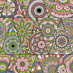 Seamless mandalas pattern. Vintage decorative elements with mandala. Hand drawn mandala background. Islam, Arabic mandala, Indian, mandala ottoman motifs. Perfect for printing on fabric or paper.