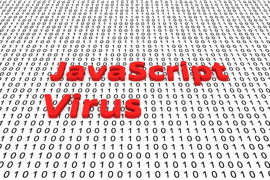 JavaScript Virus in a binary code 3D illustration