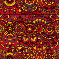 Seamless mandalas pattern. Vintage decorative elements with mandala. Hand drawn mandala background. Islam, Arabic mandala, Indian, mandala ottoman motifs. Perfect for printing on fabric or paper.