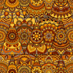 Seamless mandalas pattern. Vintage decorative elements with mandala. Hand drawn mandala background. Islam, Arabic mandala, Indian, mandala ottoman motifs. Perfect for printing on fabric or paper. - 169290965