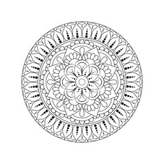 Flower Mandala. Vintage decorative elements. Oriental pattern, vector illustration. Islam, Arabic, Indian, moroccan,spain, turkish, pakistan, chinese, mystic, ottoman motifs. Coloring book page
