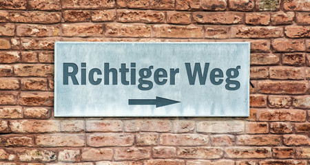Fototapeta na wymiar Schild 225 - Richtiger Weg