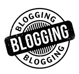 Blogging rubber stamp. Grunge design with dust scratches. Effects can be easily removed for a clean, crisp look. Color is easily changed.